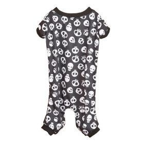 Pet Dog Halloween Cosplay Skeleton Pattern Four-Legged Costume (Type: Black and whiteM)